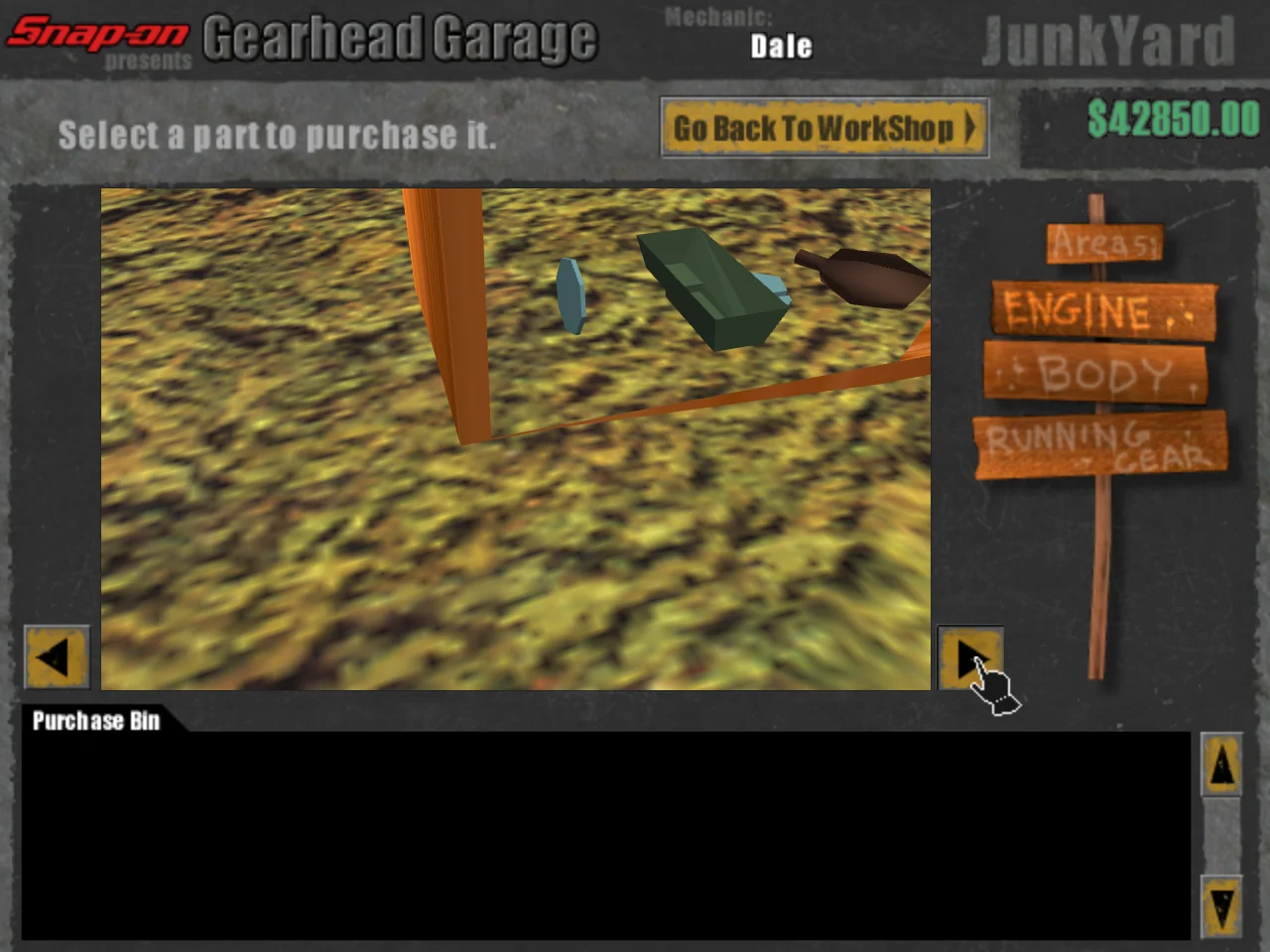 The JunkYard: used parts on the shelves of its Engine area